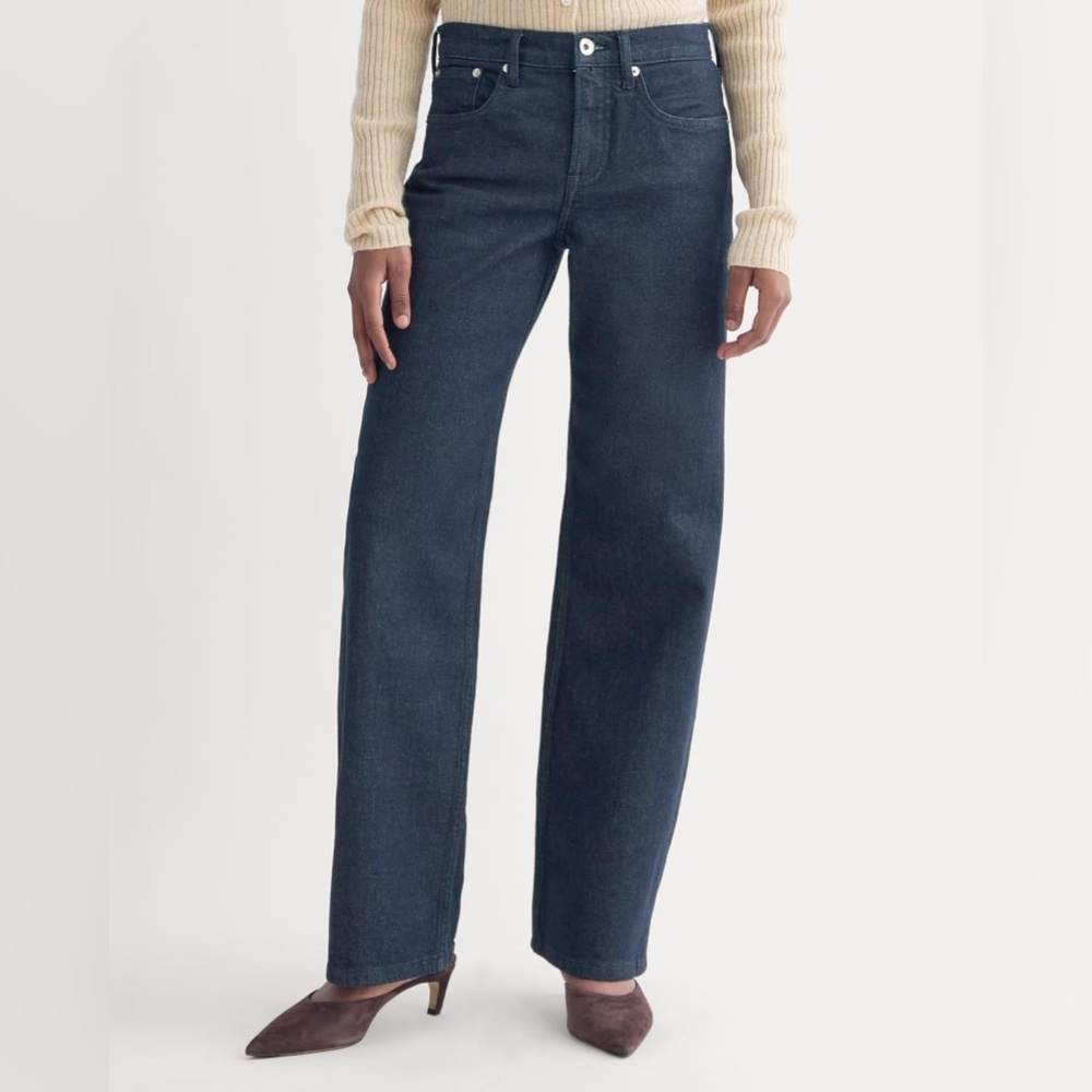 Everlane Dark Blue The Column Straight Leg Organic Cotton Woman’s Jeans Size 30L